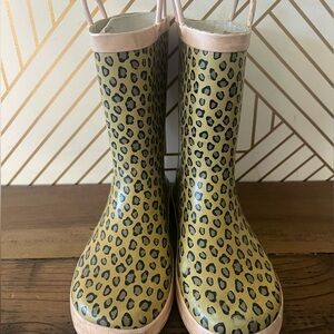 Leopard Print Kids Rain Boots
